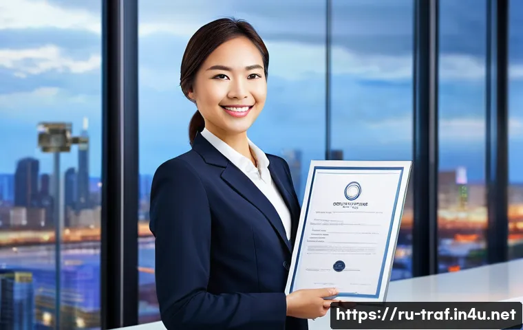 교통직 커리어와 자격증의 상관성 - **Prompt:** A confident, professionally dressed logistics specialist (male or female, 30s) stands in...