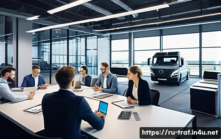 교통직 실습과 관련된 실전 팁 - A dynamic office scene inside a modern Russian logistics company, featuring a diverse team of profes...