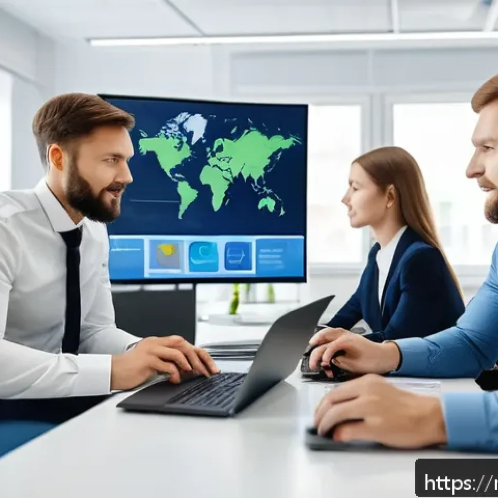 교통직 커리어 성공 사례 - A modern logistics office environment in Russia, showcasing professionals working collaboratively on...