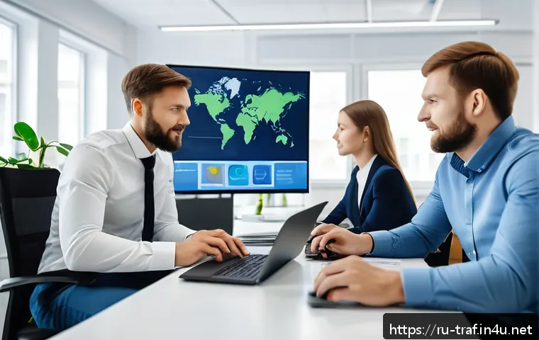 교통직 커리어 성공 사례 - A modern logistics office environment in Russia, showcasing professionals working collaboratively on...
