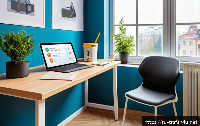 교통자격증 필기 단기 합격 비법 - A cozy, well-lit study room designed for effective learning of traffic rules, featuring a modern des...