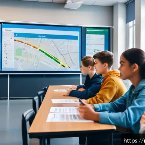 Home 32 교통안전관리사 시험 난이도 분석 - A detailed classroom scene showing a diverse group of young adult students attentively studying road...