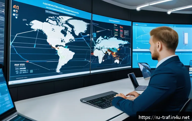 교통직 커리어 패스와 자격증의 연결성 - A modern logistics control room inside a large Russian transport company, featuring diverse professi...