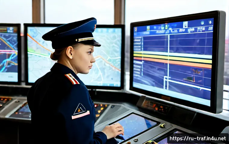 교통직 경력 개발을 위한 자격증 - Photorealistic career development scene in a Russian railway training center, a focused young transp...