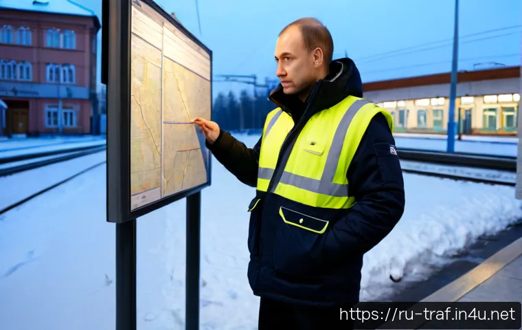 교통직 직무와 시험 필수 항목 - Photorealistic Russian urban transport operations specialist in a reflective safety vest and winter ...